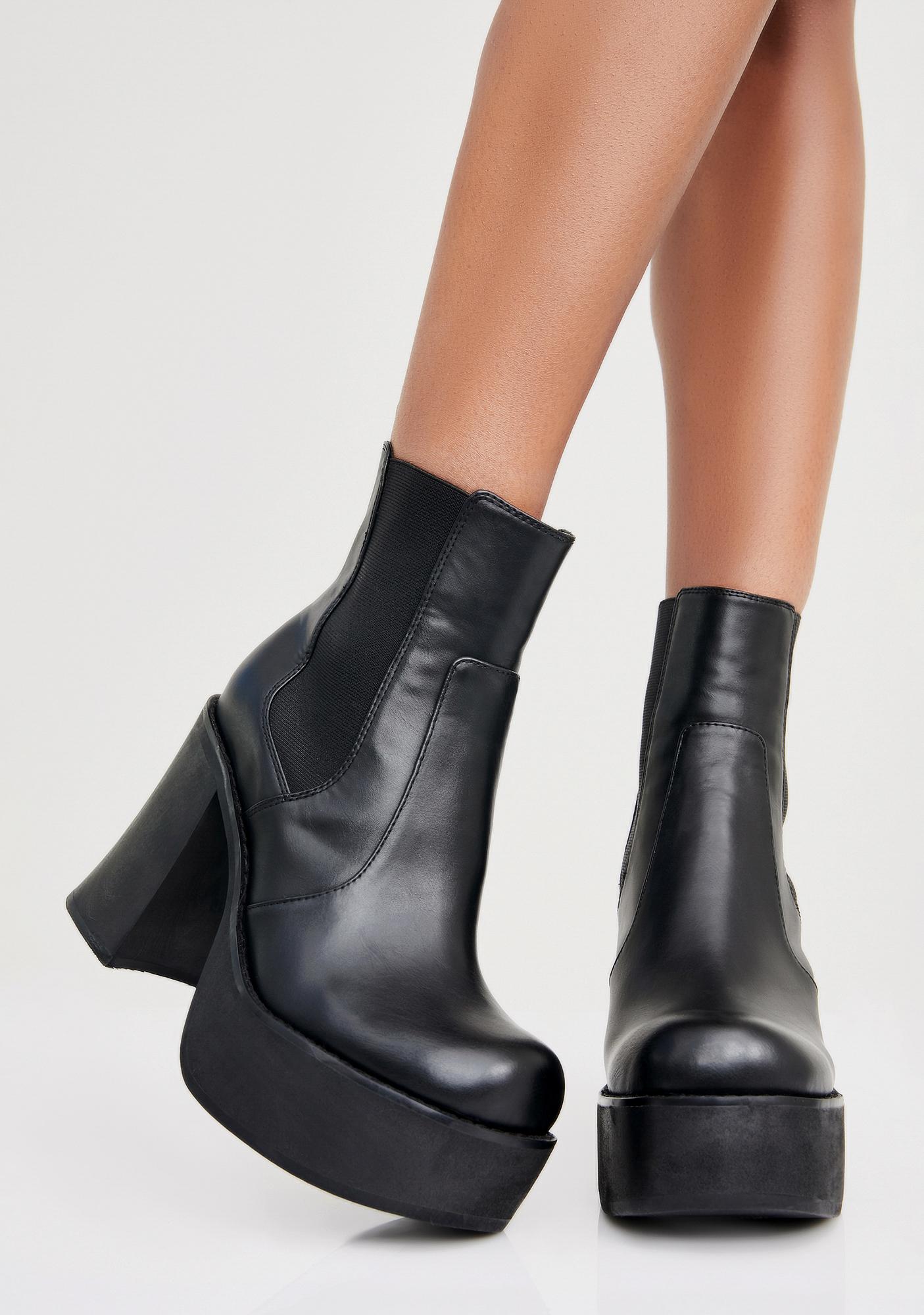 Current Mood Chunky Heeled Ankle Booties Dolls Kill