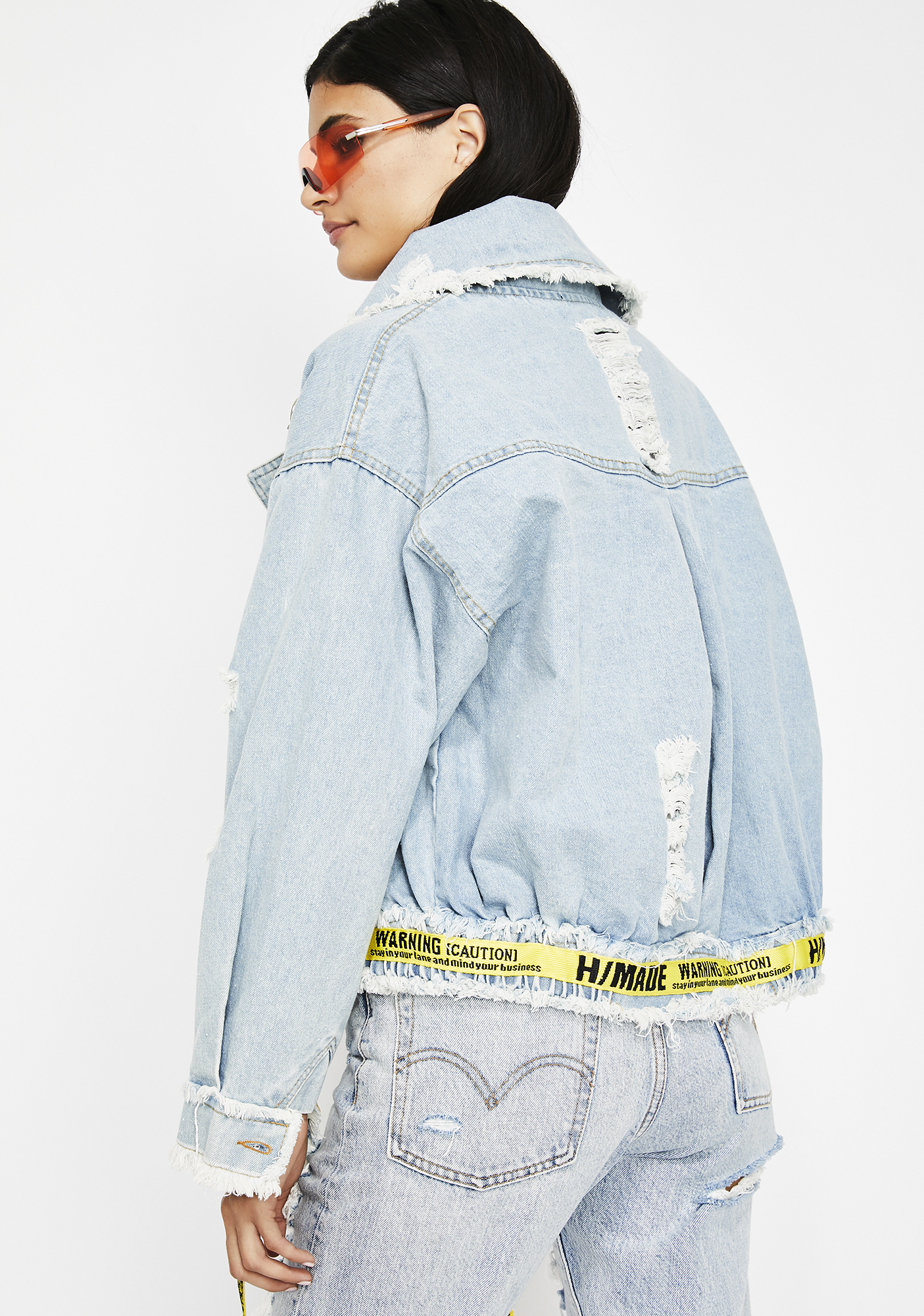 caution to the wind denim jacket