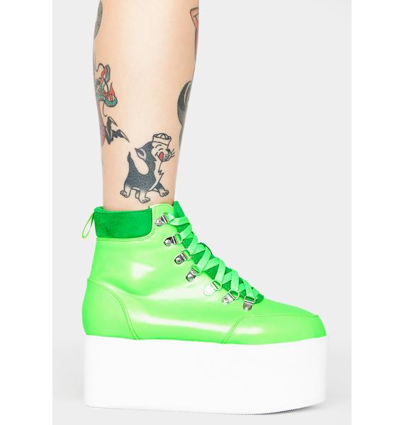 neon green heel boots