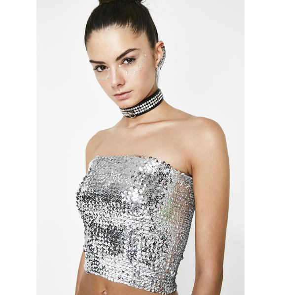 silver sequin tube dress