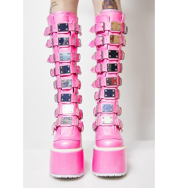 pink demonia trinity boots