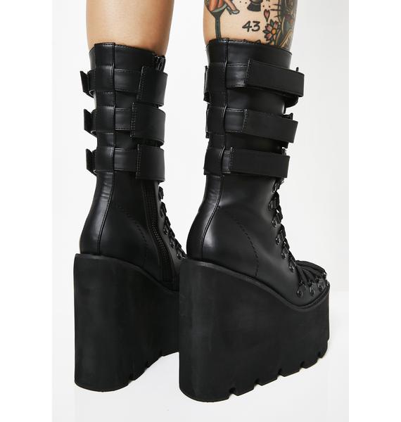 Current Mood Strapped Traitor Boots | Dolls Kill