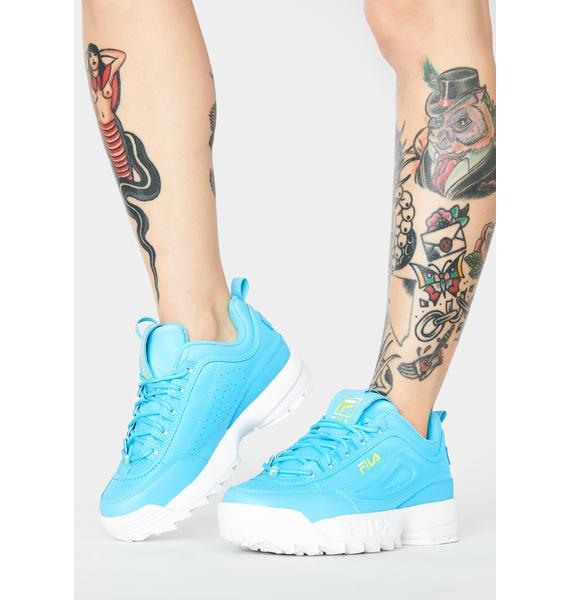 light blue fila disruptor