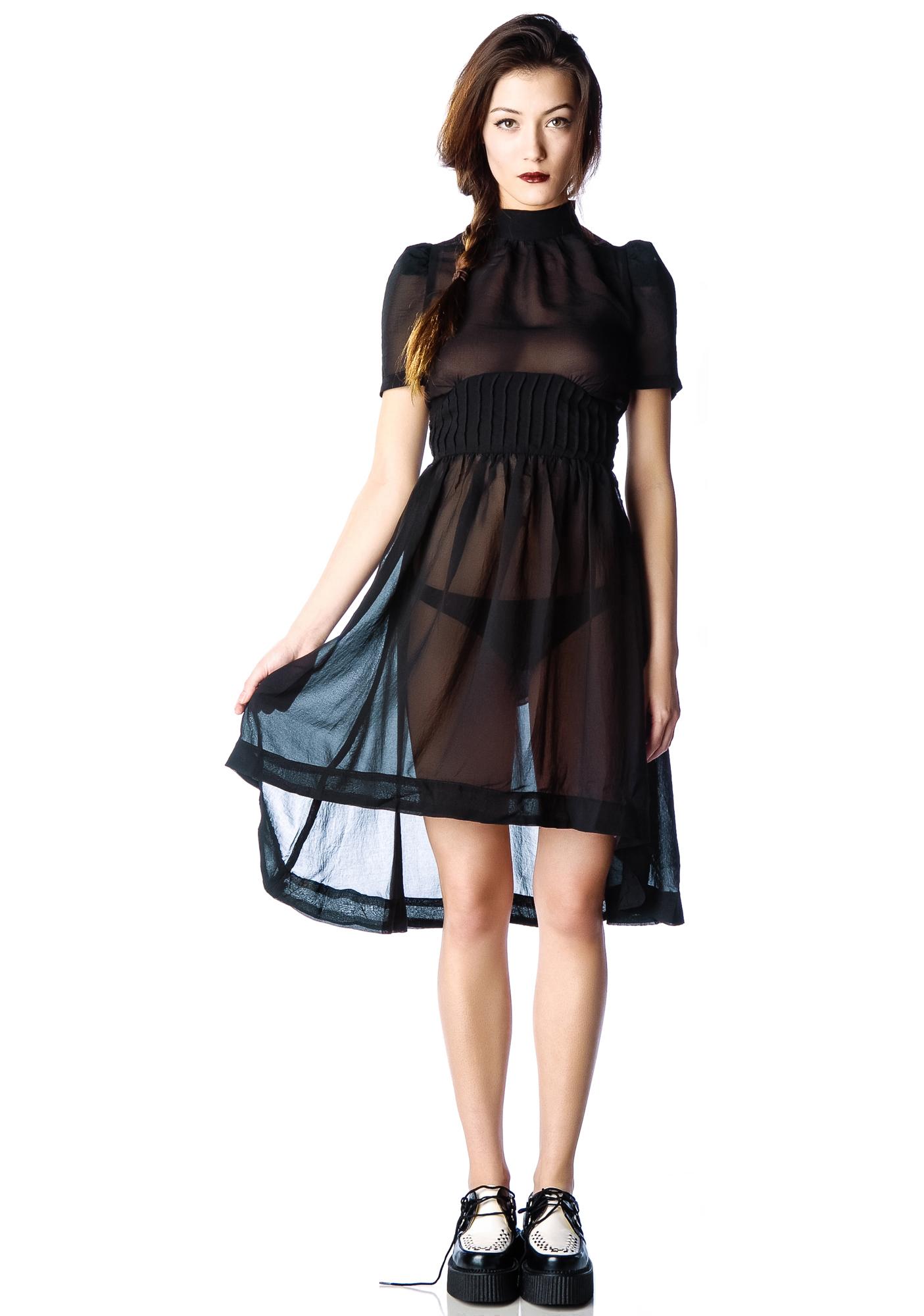 Widow Funeral Society Chiffon Dress | Dolls Kill