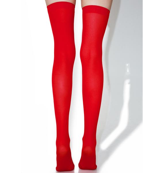 Christmas Red Thigh High Nylons Dolls Kill