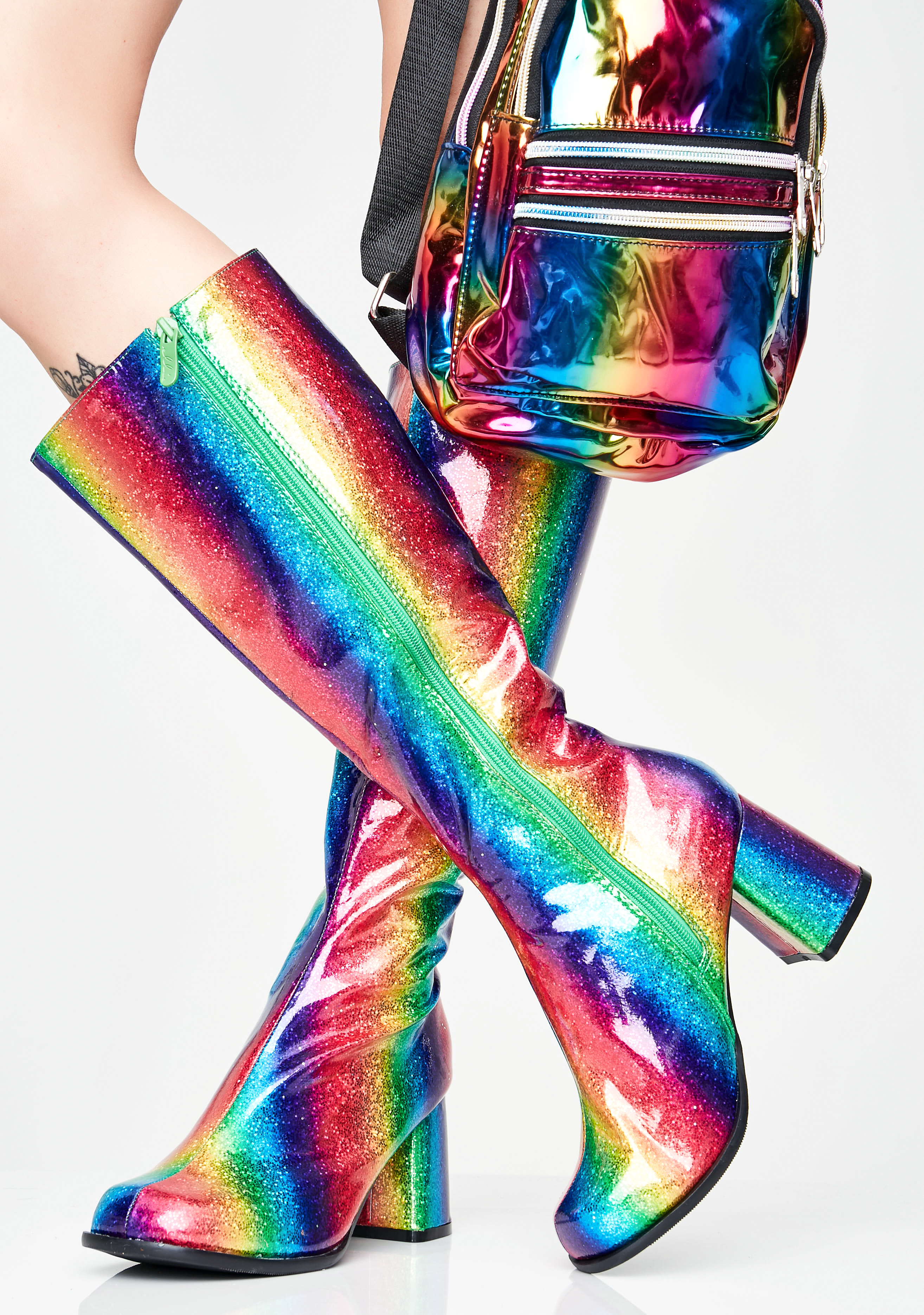 rainbow gogo boots