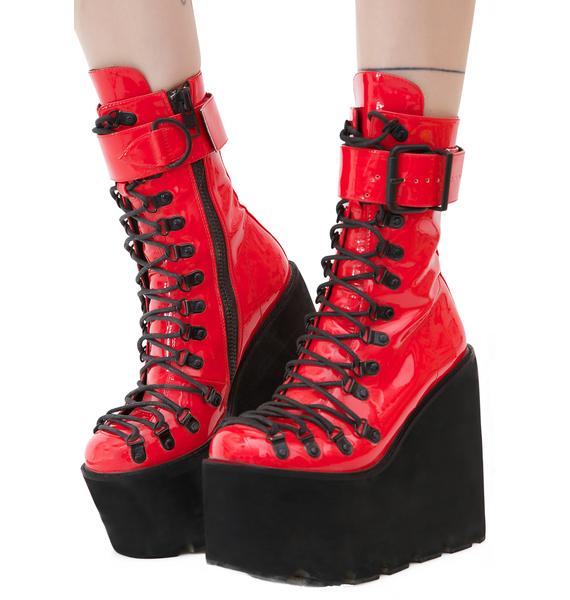 Current Mood Lacquer Boot | Dolls Kill