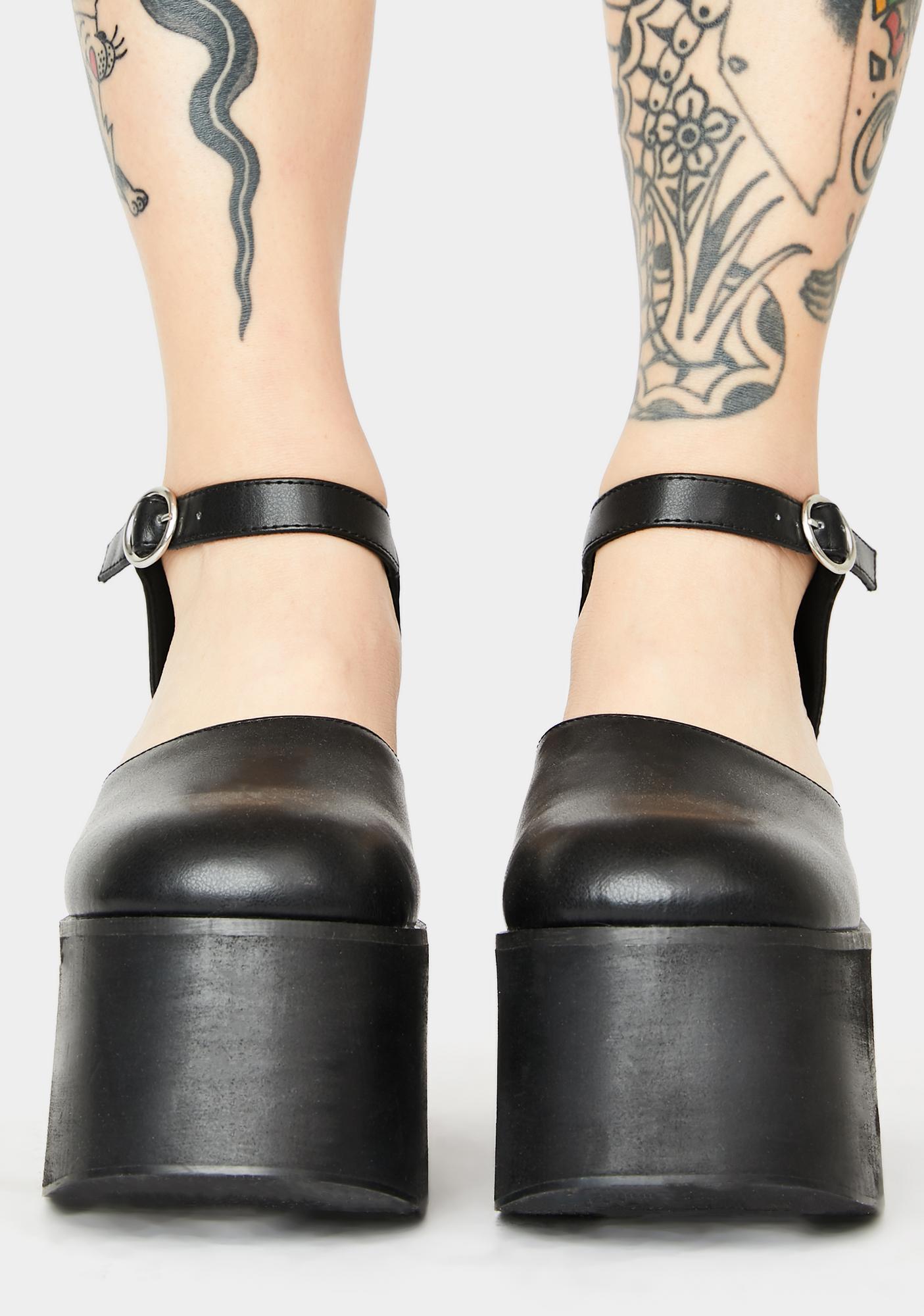 Delia's Platform Mary Jane Heels Black Dolls Kill