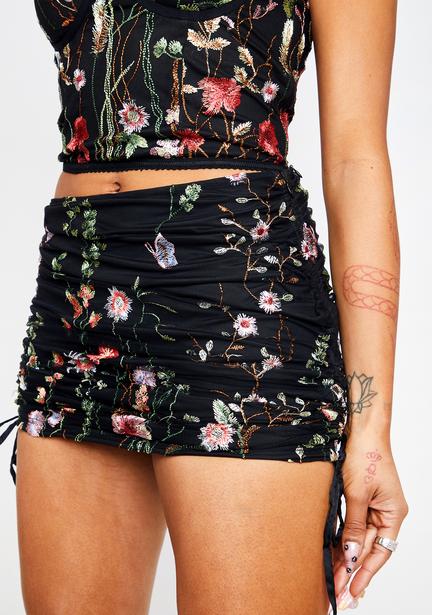 filthy femme velvet mini skirt