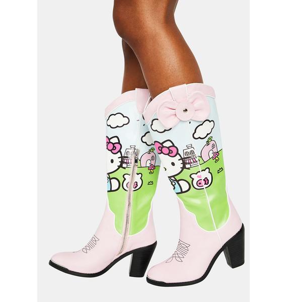 Dolls Kill Hello Kitty Rainbow Cowboy Boots Pastel Kawaii Dolls Kill