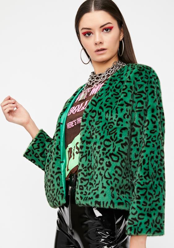 green leopard print jacket