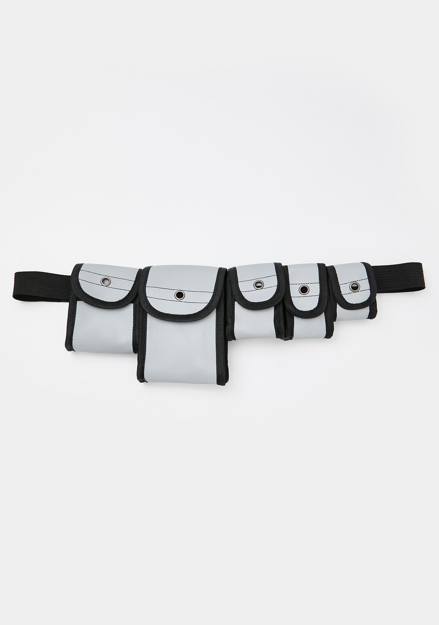 Reflecitve Multi Pocket Belt Bag | Dolls Kill