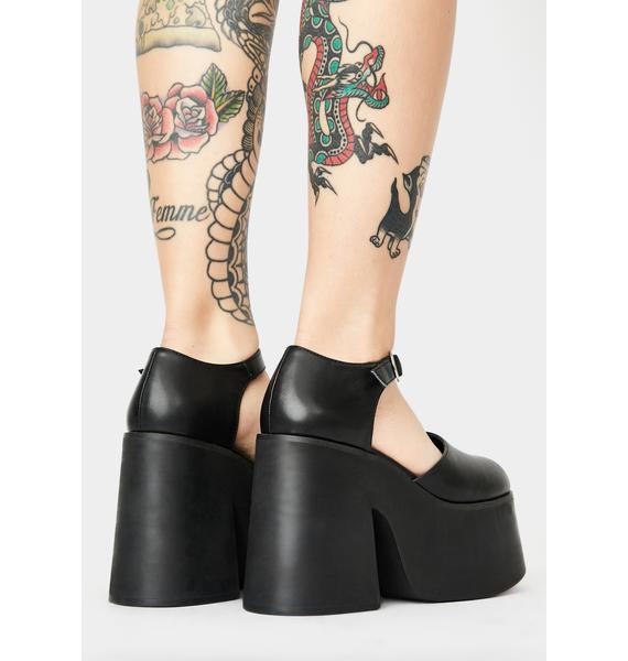 Delia's Platform Mary Jane Heels - Black | Dolls Kill