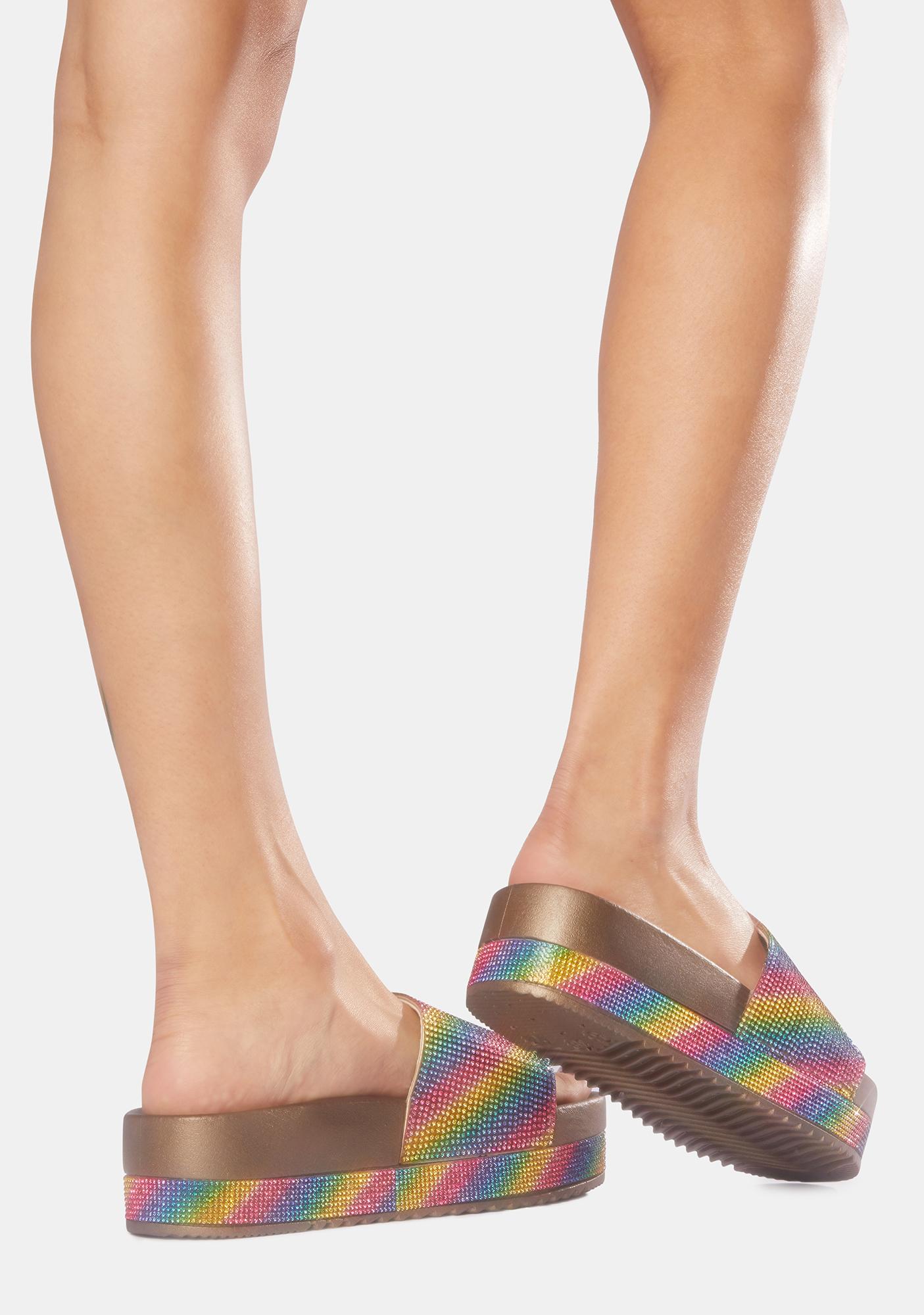 rainbow studded sandals