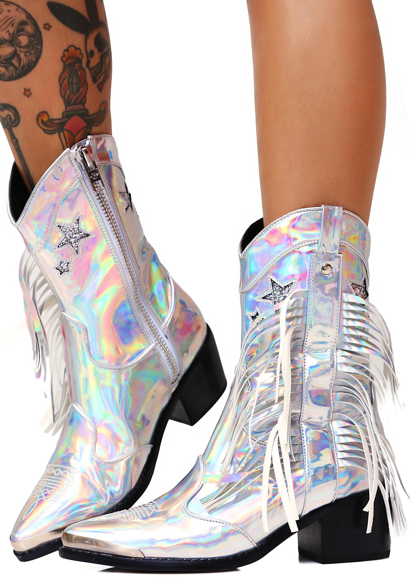 mirage iridescent cowboy boots
