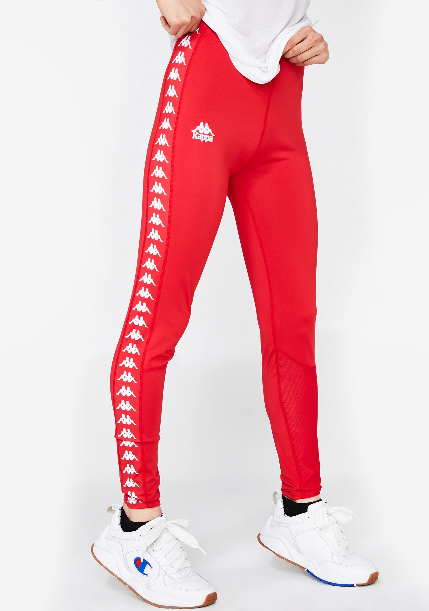 red kappa leggings