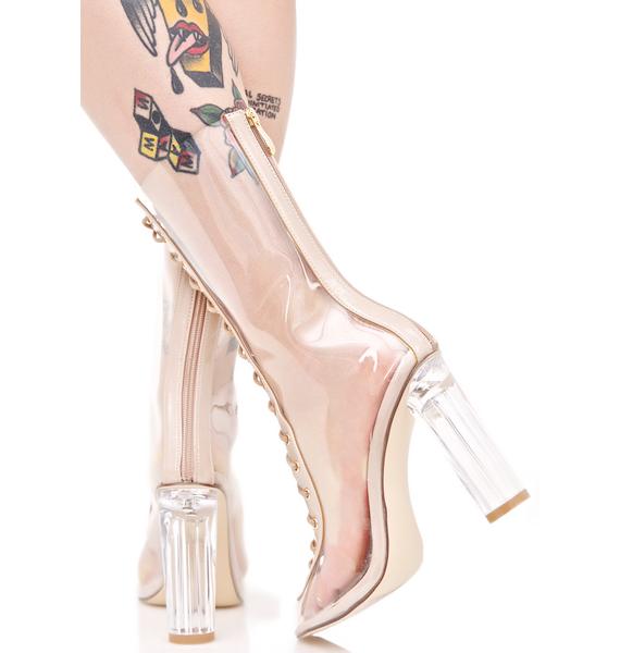 clear lace up boots