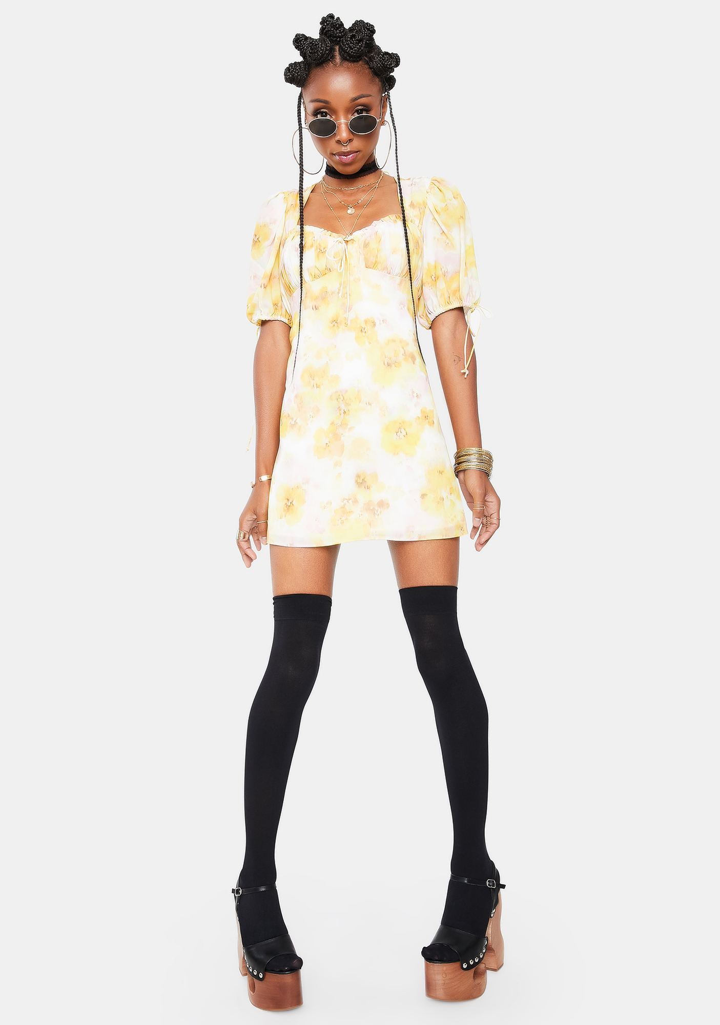 For Love Lemons Yellow Zinna Mini Dress Dolls Kill