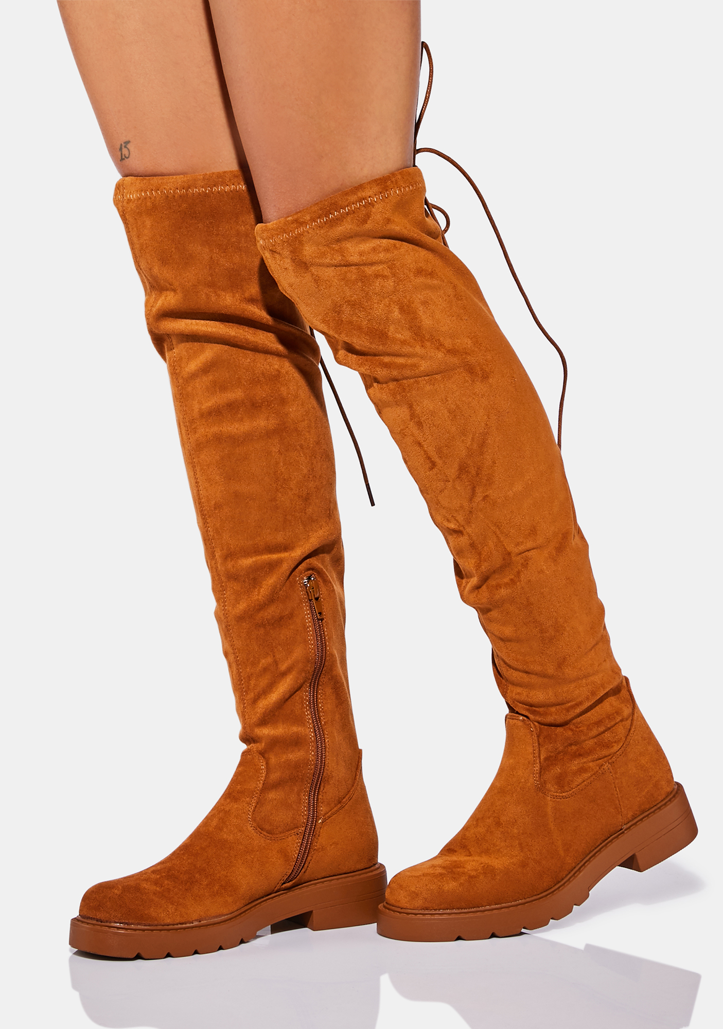 rust thigh high boots
