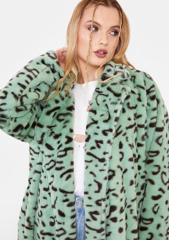 leopard print longline jacket