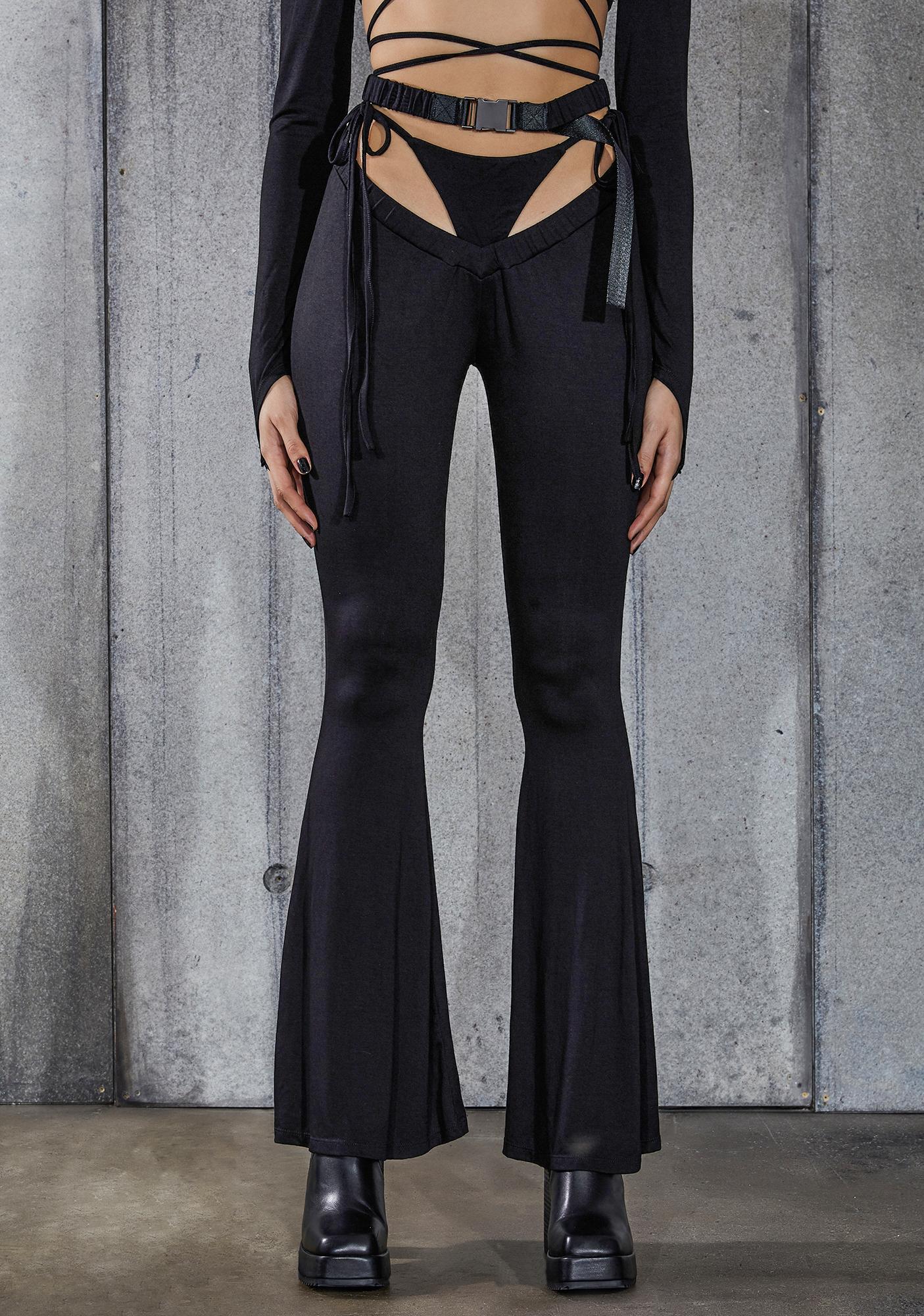 black flare out pants
