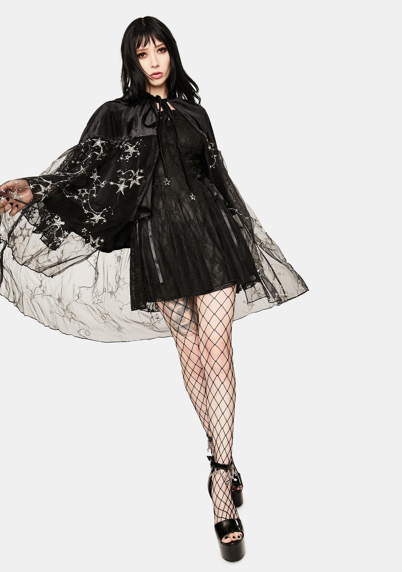 Dark In Love Mesh Glitter Kimono Dolls Kill