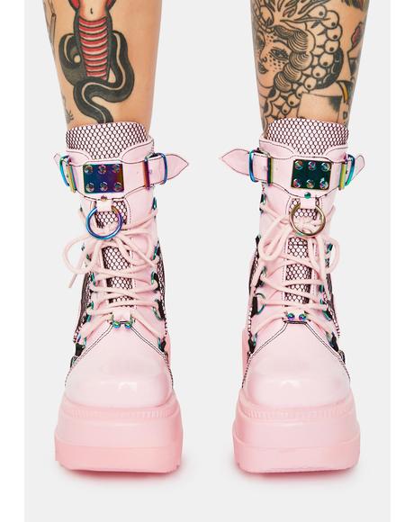 pink demonia trinity boots