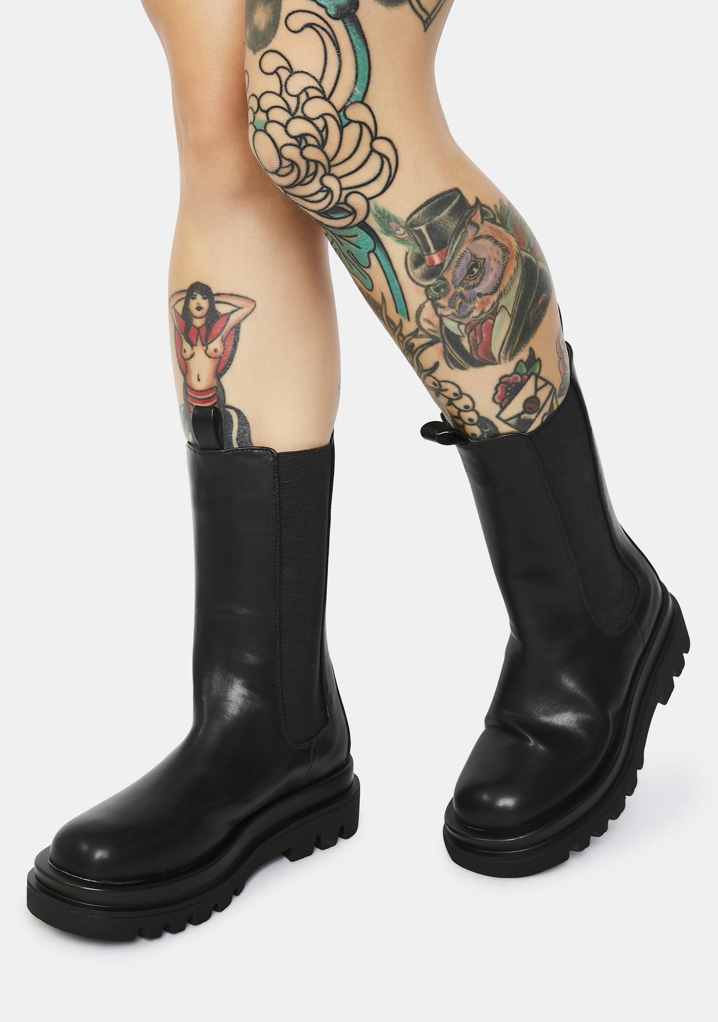 fake leather ankle boots