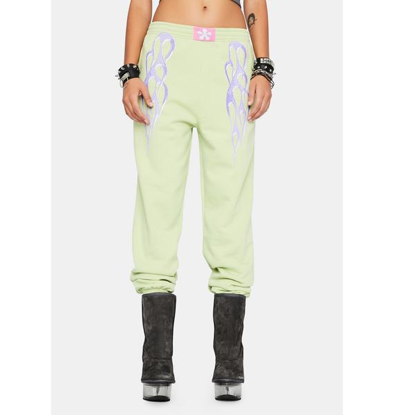 metallic sweatpants