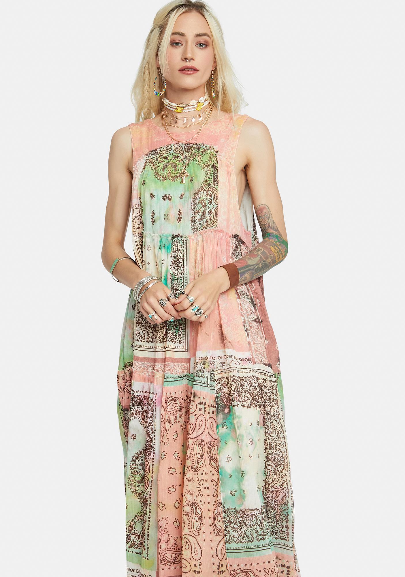free people diamond silk wrap dress
