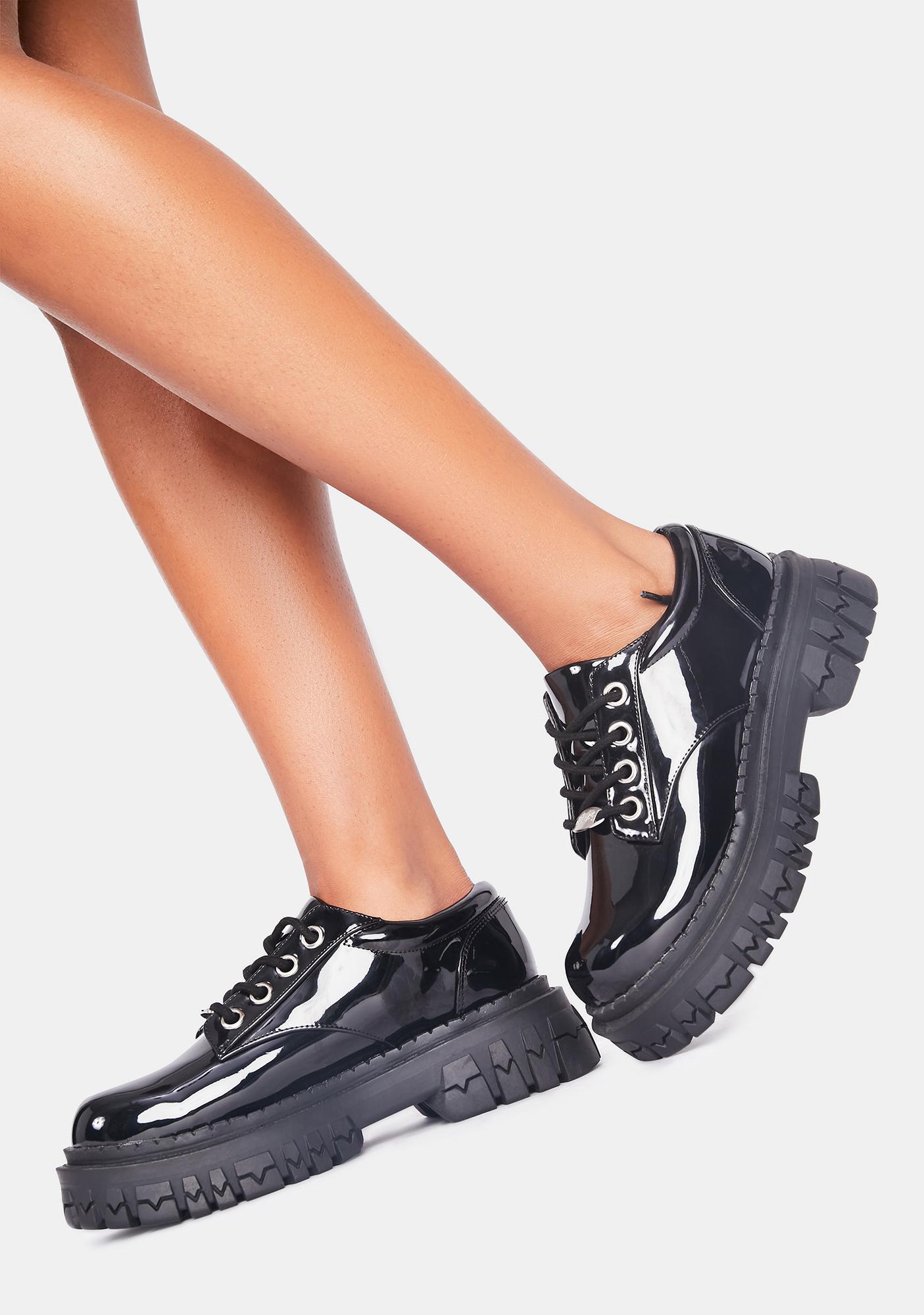 Delia's Patent Oxford Shoes Black Dolls Kill
