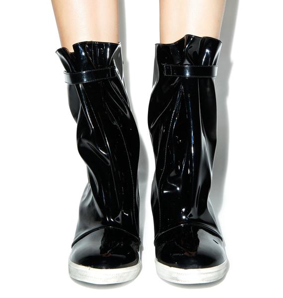 wedge rain boots