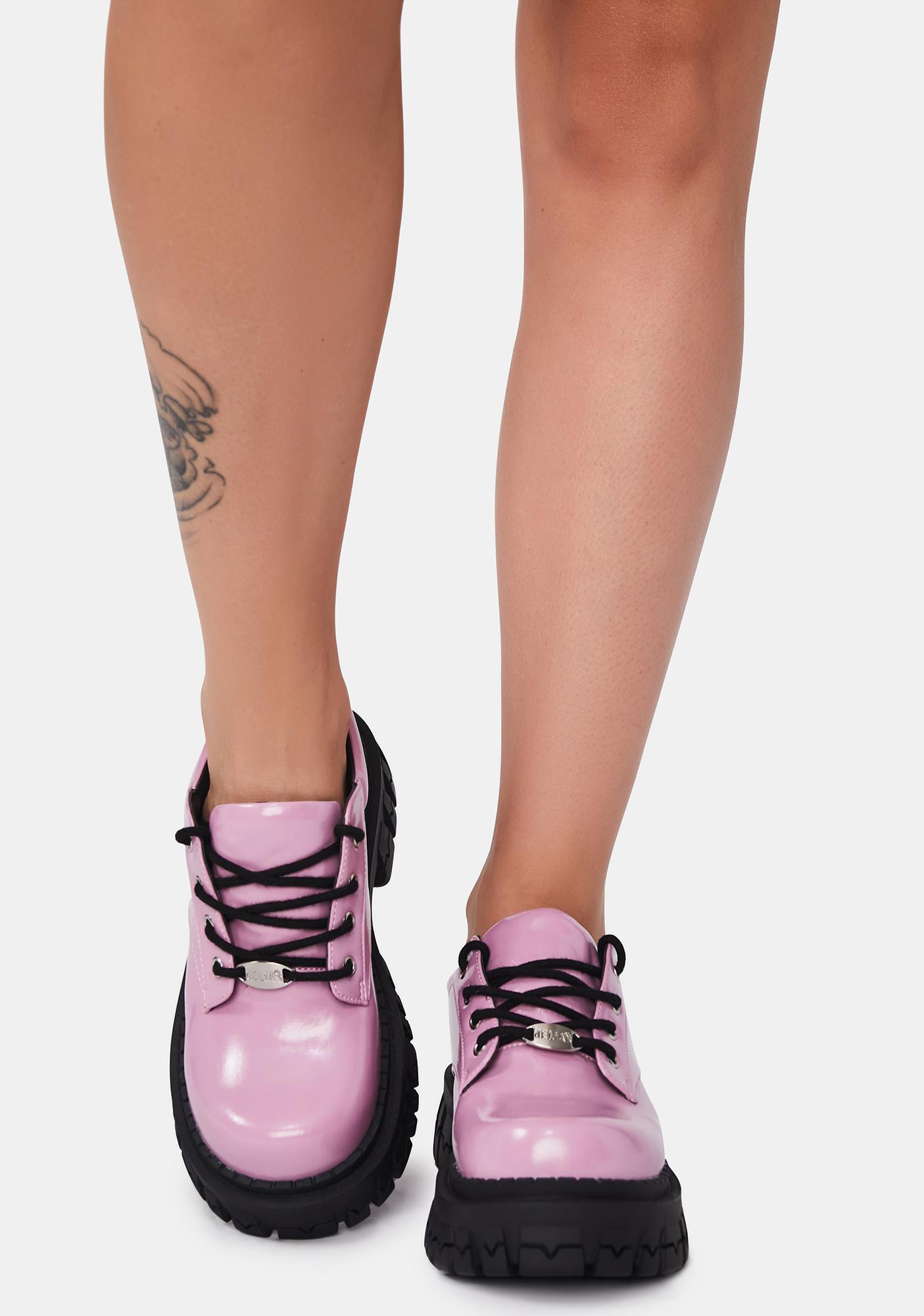 Delia's Patent Oxford Platform Shoes Pink Dolls Kill