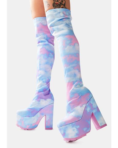 holographic butterfly boots
