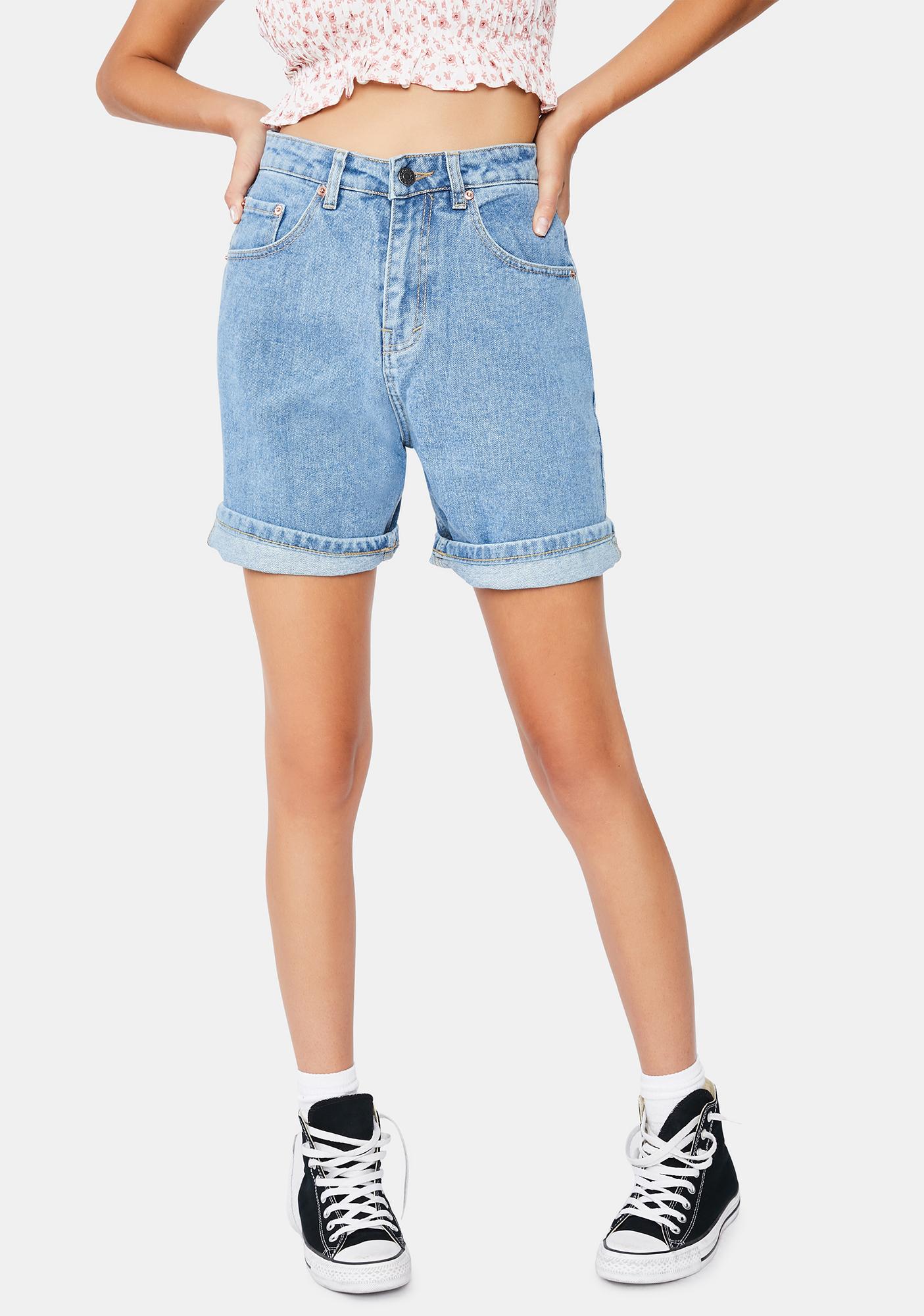 denim dad shorts