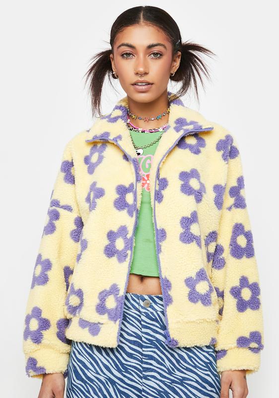 floral sherpa coat