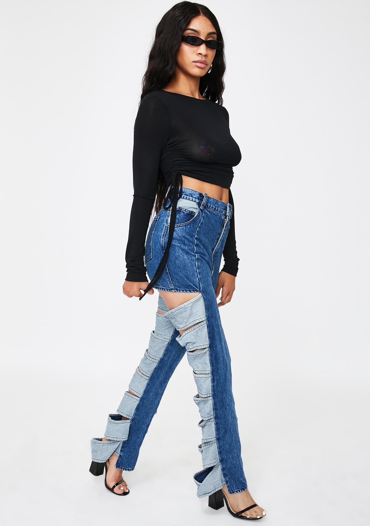 slashed jeans