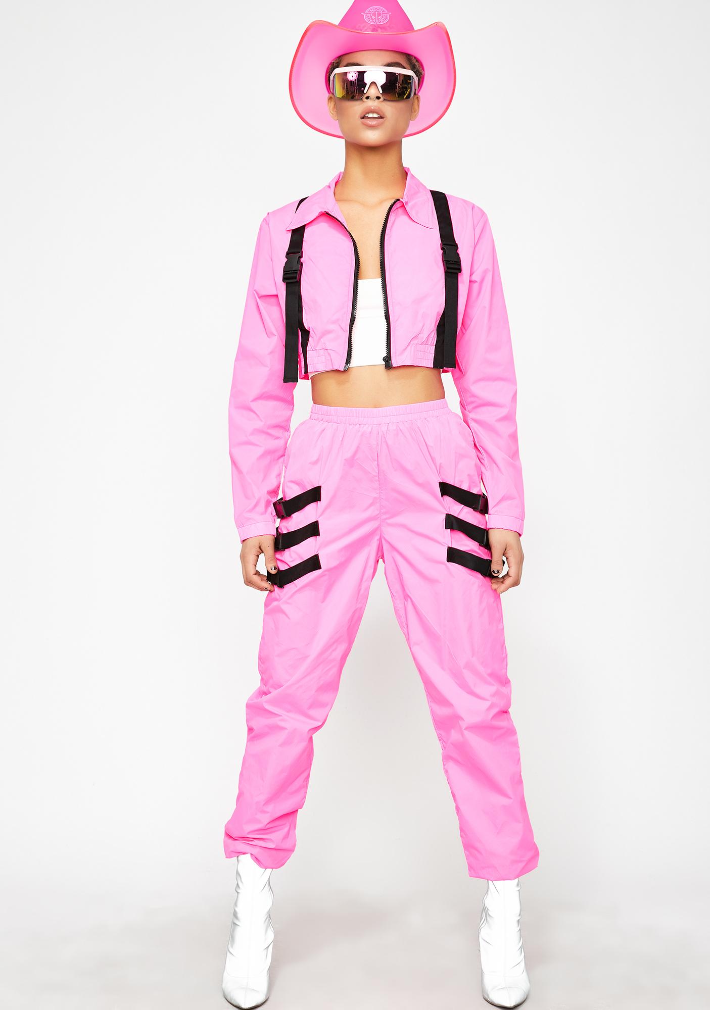 neon pink tracksuit