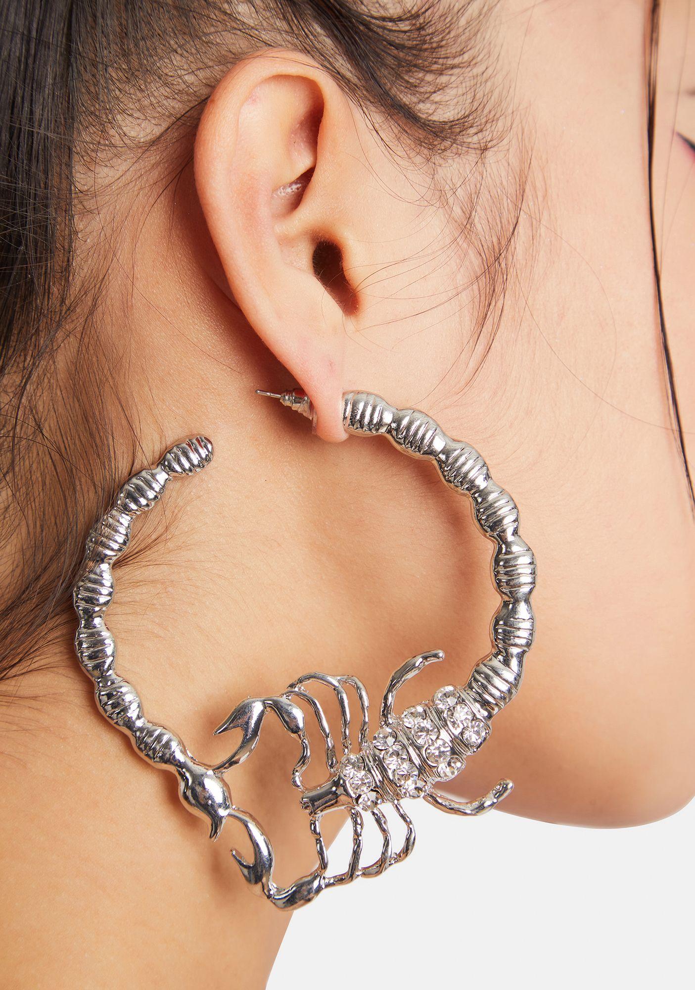 hoop earrings scorpion ear cuff