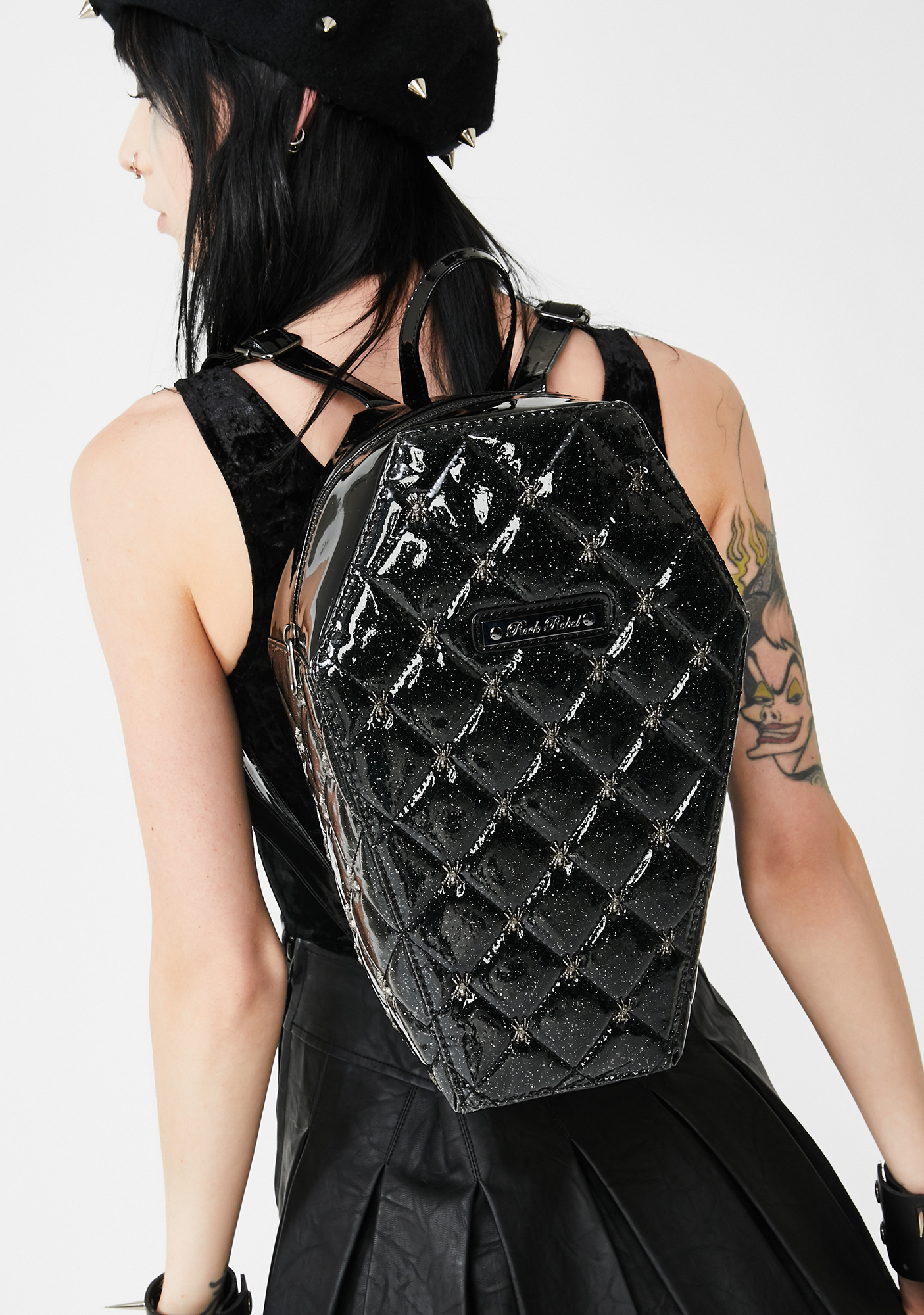 Rock Rebel Lucy Quilted Coffin Backpack Dolls Kill