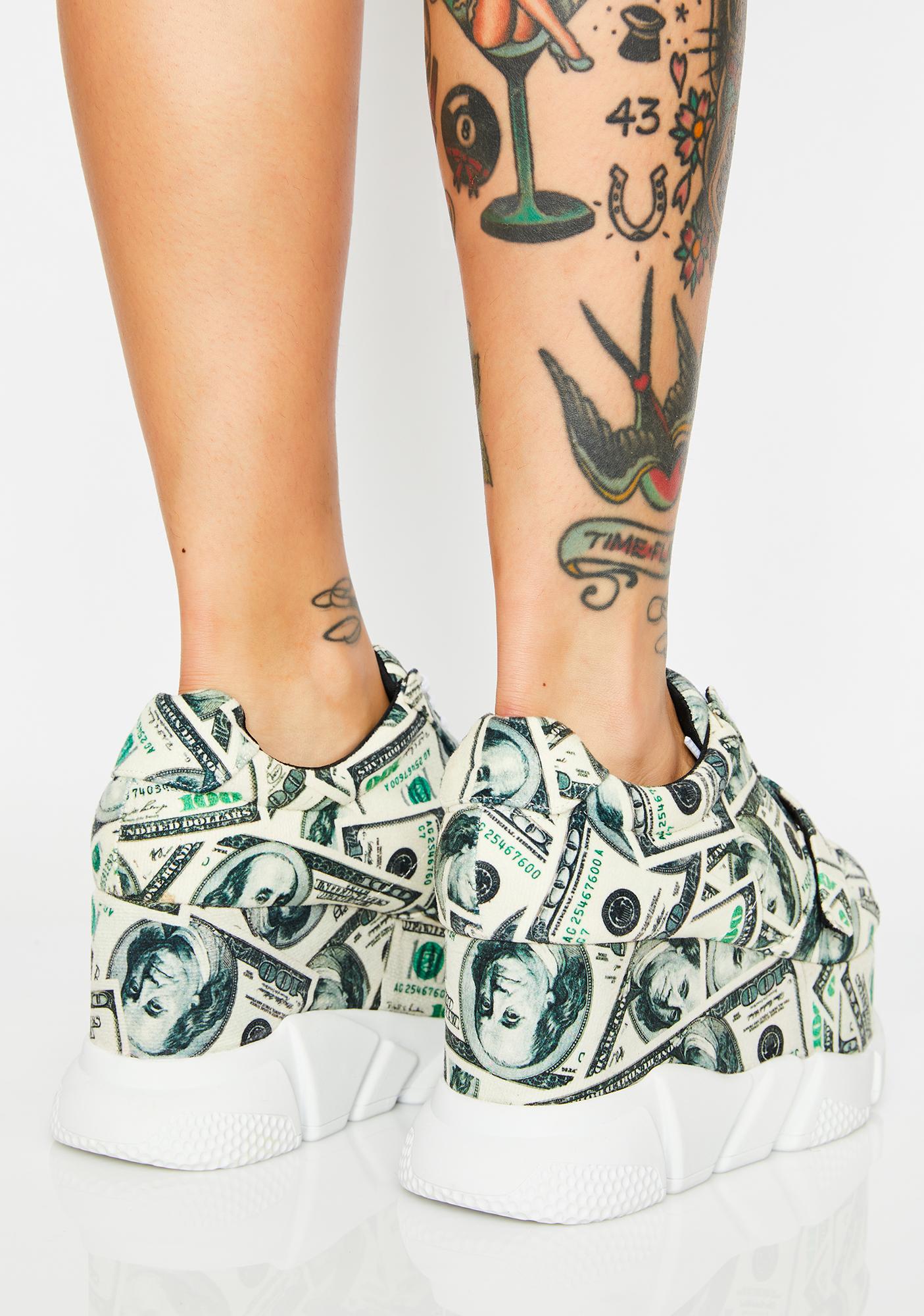 Money Print Platform Sneakers | Dolls Kill