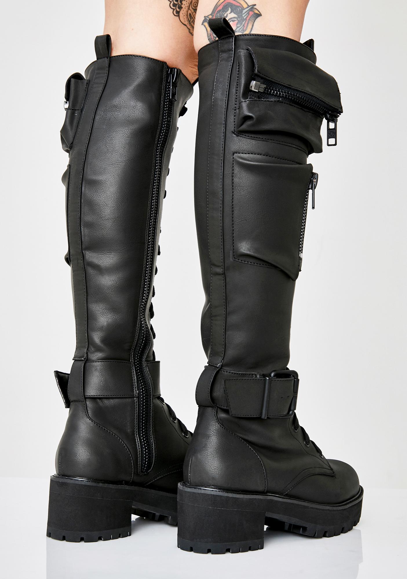 platform army boots