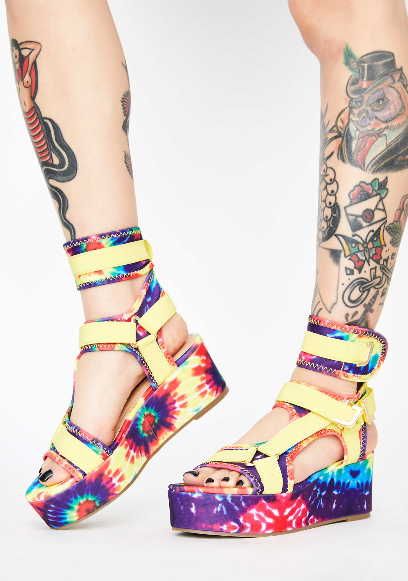 tie dye platform heels
