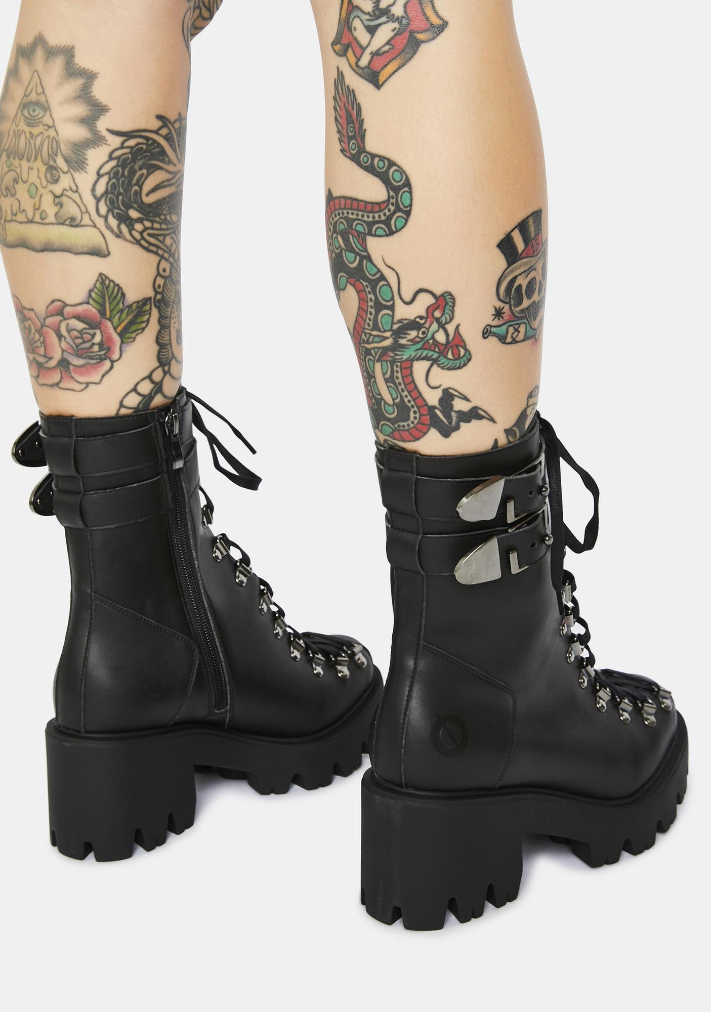 Altercore Chloe Vegan Leather Lace Up Boots | Dolls Kill