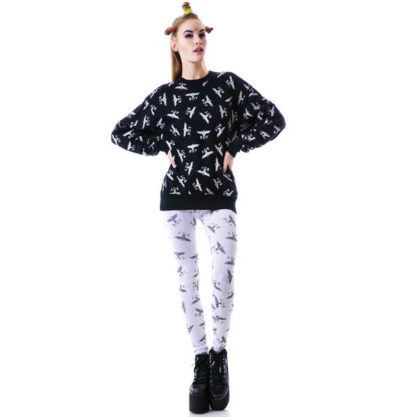 BOY London Allover Eagle BOY Pullover Sweater Dolls Kill