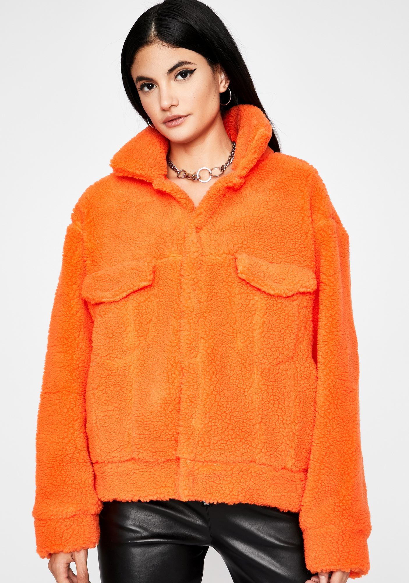 orange sherpa jacket