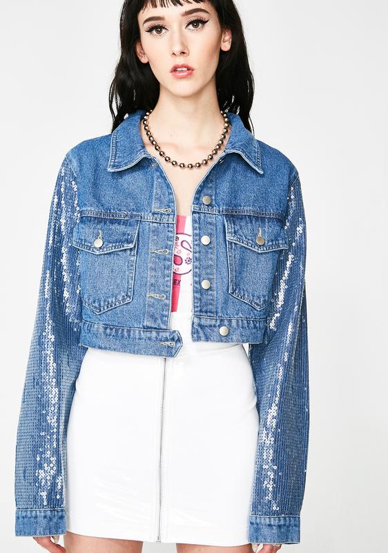 glitter denim jacket