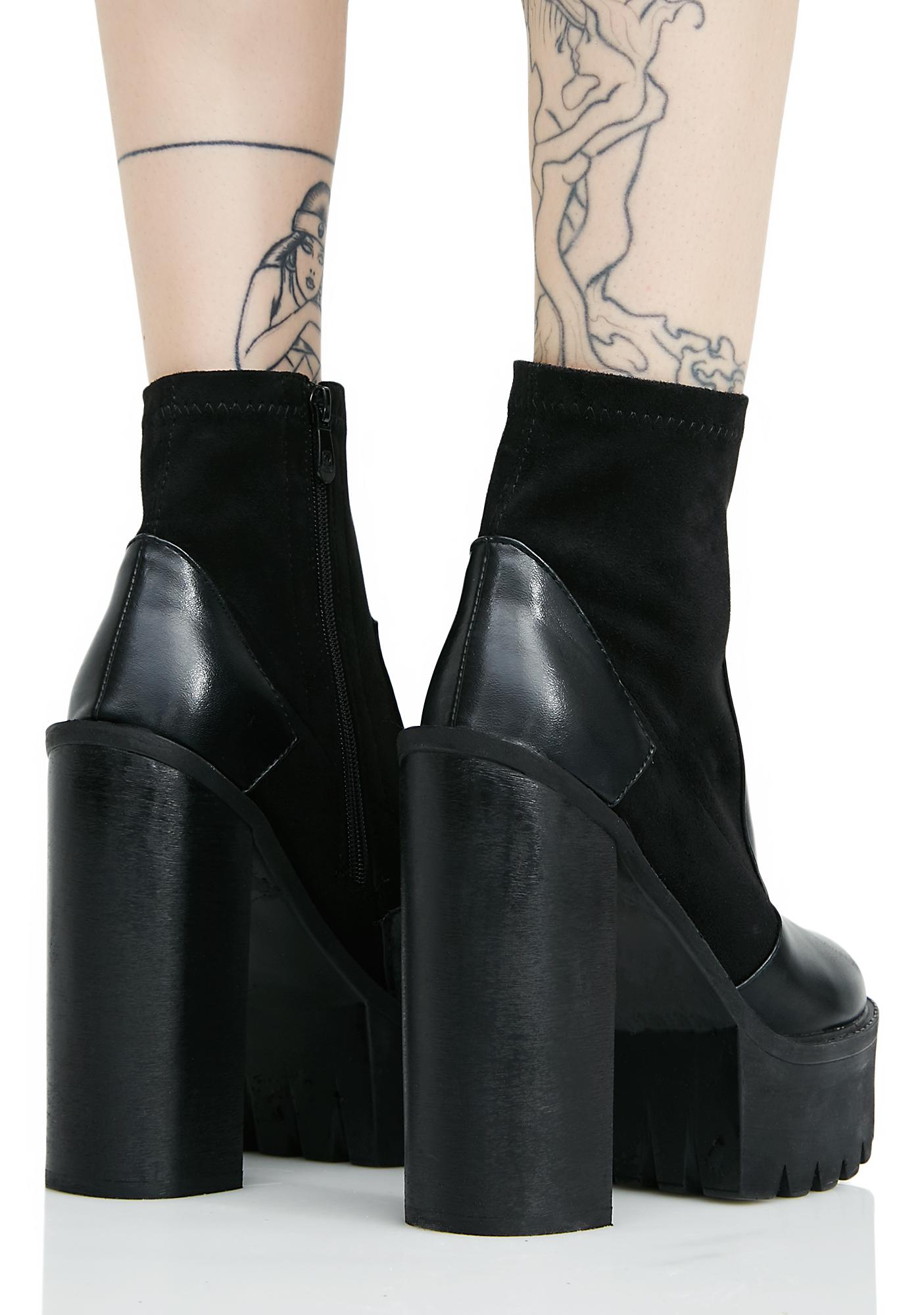 sock fit ankle boots black