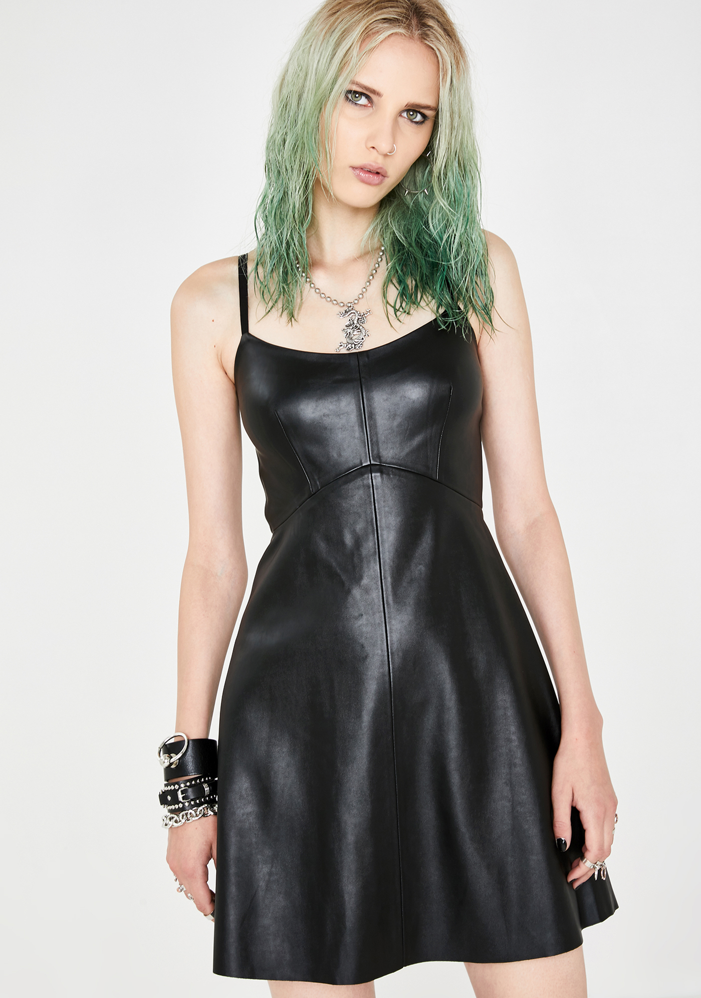 Current Mood Vegan Leather Mini Dress | Dolls Kill