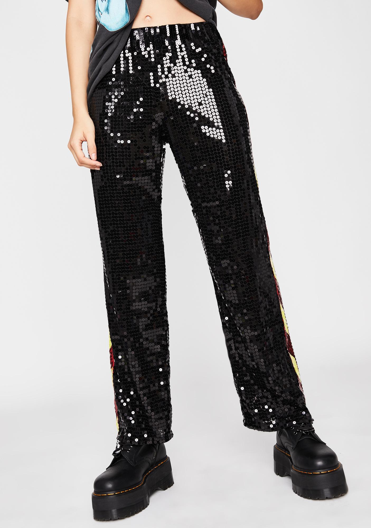 sequin track pants